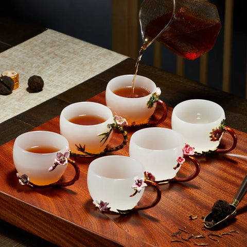 Clear Porcelain Tea Cups-ToShay.org