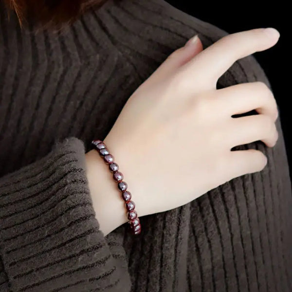 Red Cinnabar Bead Bracelet-ToShay.org