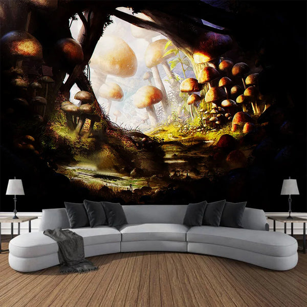 Mushroom Art Tapestry-ToShay.org