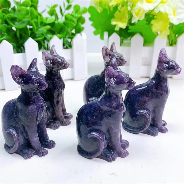 Purple Mica Cat Statue-ToShay.org