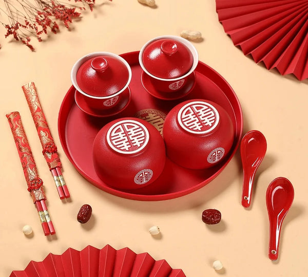 Red Ceramic Tea Bowls-ToShay.org