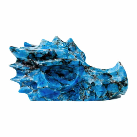 Blue Apatite Dragon Skull-ToShay.org