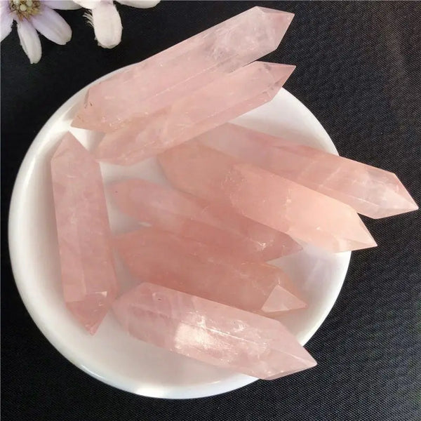 Pink Rose Quartz Double Point-ToShay.org