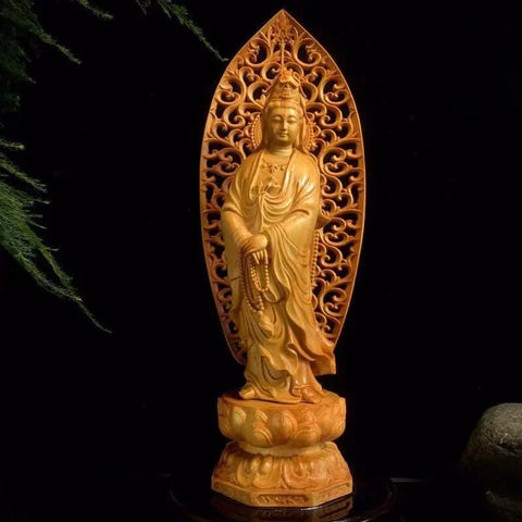 Wood Guanyin Bodhisattva-ToShay.org