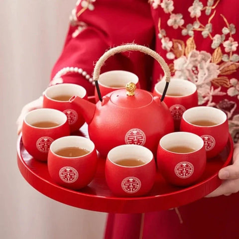 Red Ceramic Tea Sets-ToShay.org