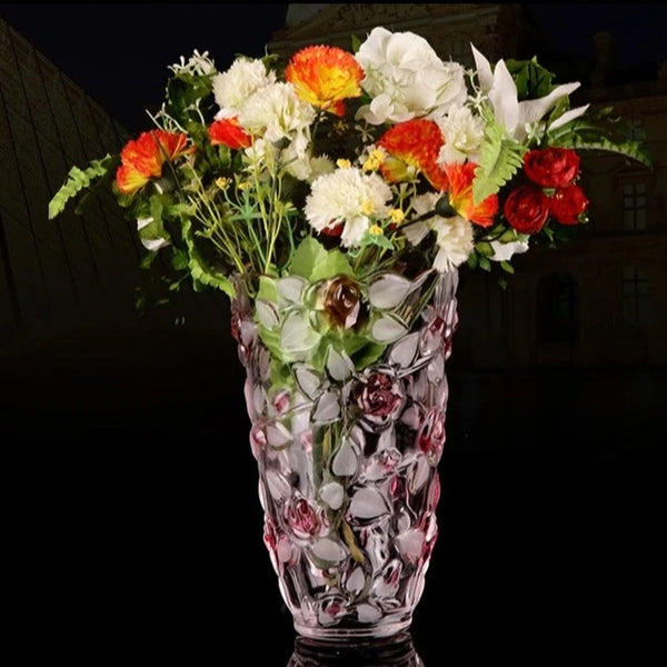 Crystal Glass Rose Vase-ToShay.org