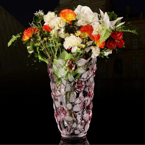 Rose Crystal Glass Vase-ToShay.org