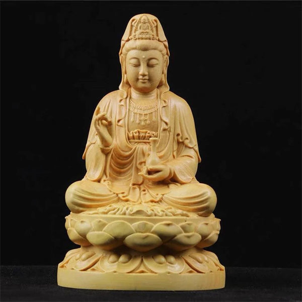 Wood Guanyin Bodhisattva-ToShay.org