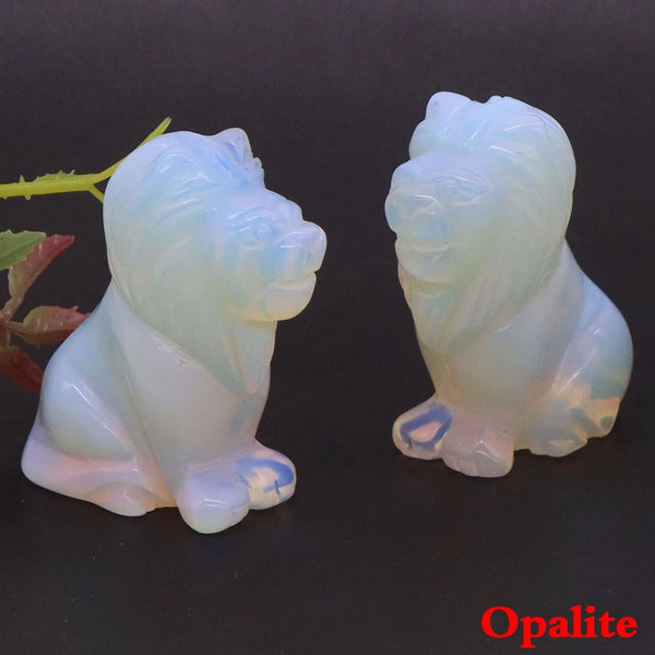 Mixed Crystal Lion Statues-ToShay.org