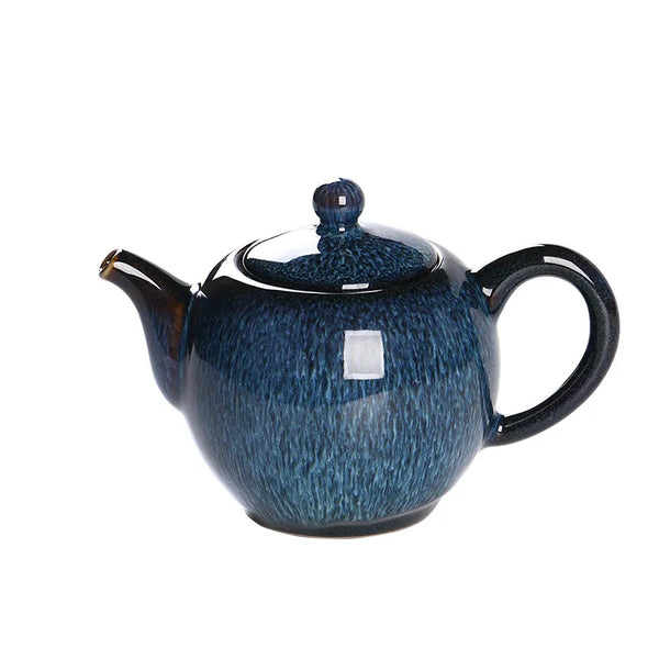 Blue Glazed Ceramic Tea Pot-ToShay.org