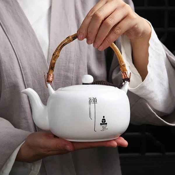 White Ceramic Beam Teapot-ToShay.org