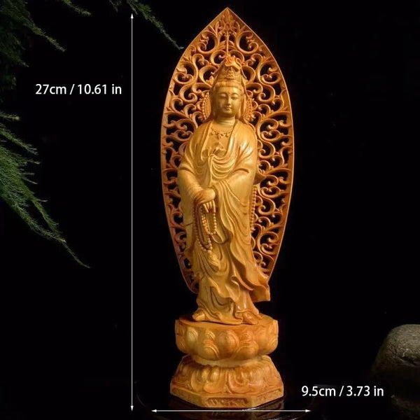 Wood Guanyin Bodhisattva-ToShay.org