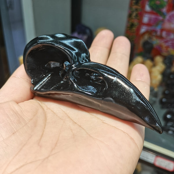 Black Obsidian Raven Skull-ToShay.org