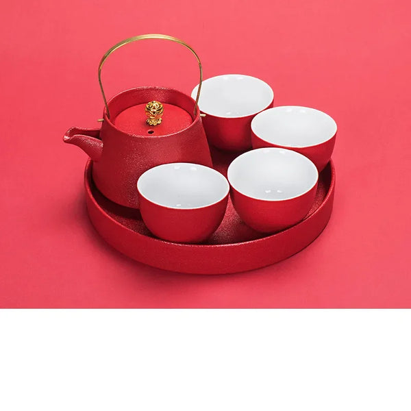 Red Ceramic Tea Sets-ToShay.org