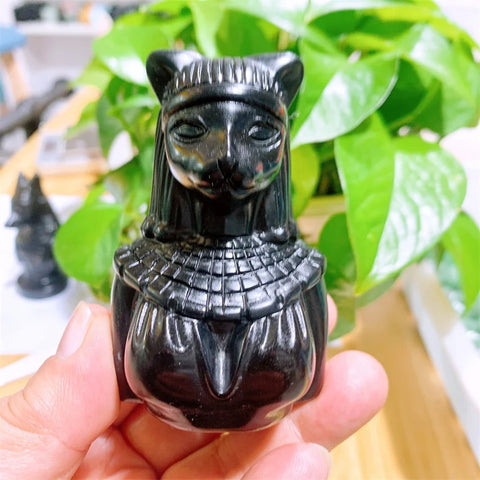 Black Obsidian Egyptian Statue-ToShay.org