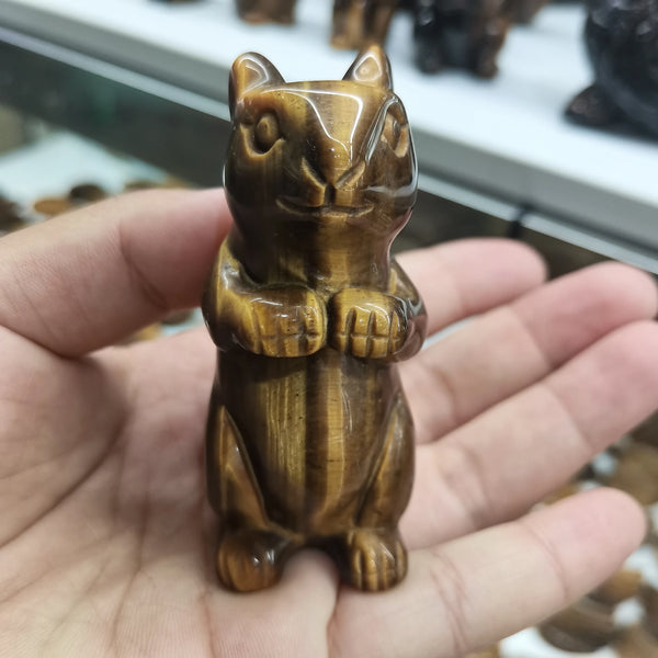 Yellow Tiger Eye Stone Squirrel-ToShay.org