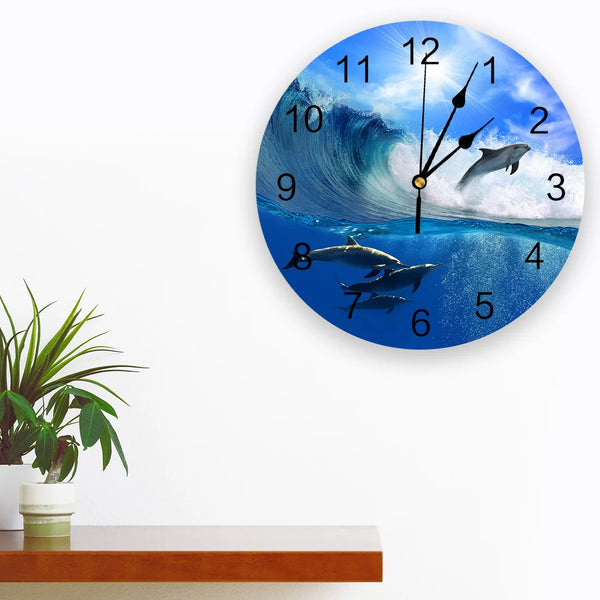 Sea Wave Dolphin Wall Clock-ToShay.org