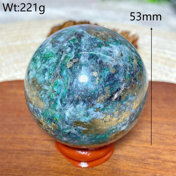Green Jasper Pyrite Ball-ToShay.org