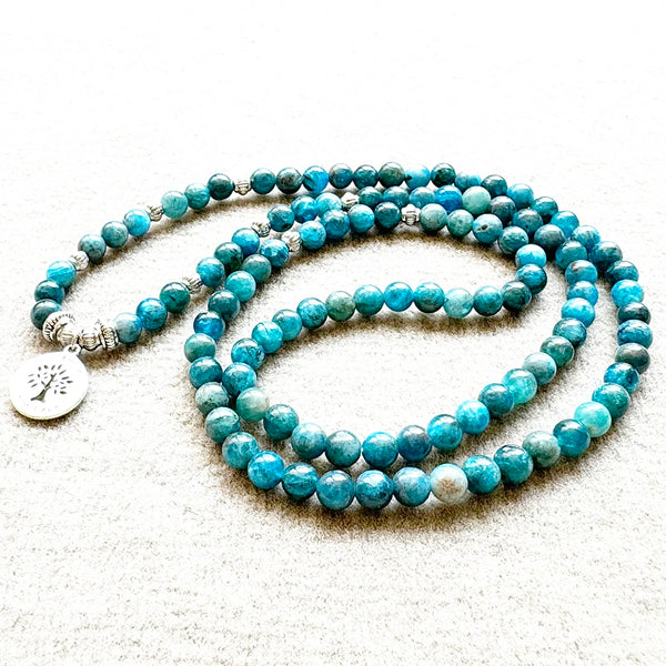 Blue Apatite Mala Beads-ToShay.org