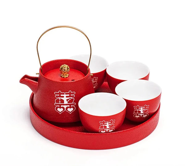 Red Ceramic Tea Sets-ToShay.org