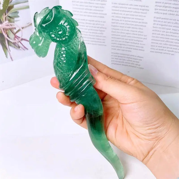 Green Fluorite Seahorse Sceptre-ToShay.org