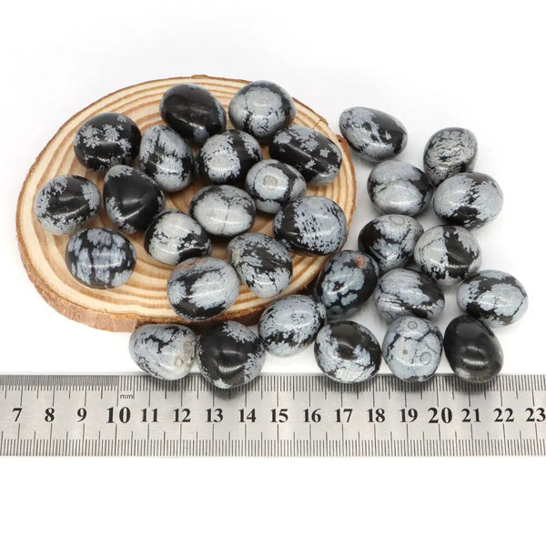 Black Snowflake Obsidian Tumbled Stones-ToShay.org