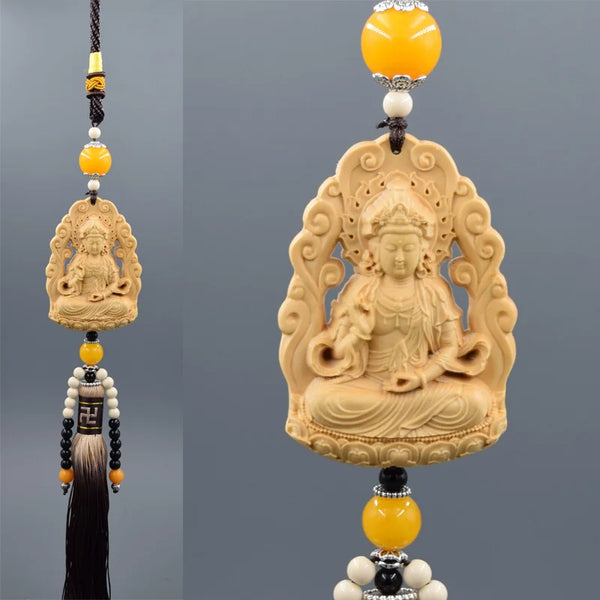 Wood Guanyin Buddha Pendant-ToShay.org