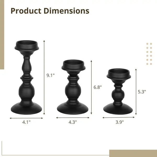 Black Iron Candle Stands-ToShay.org