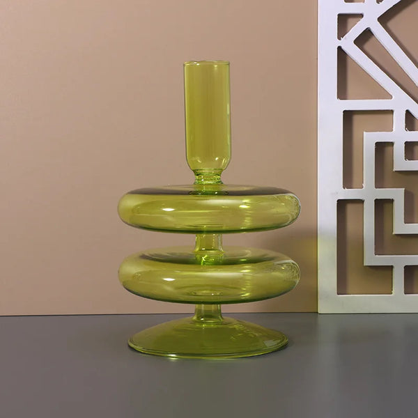 Glass Coloured Candlesticks-ToShay.org