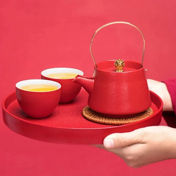 Red Ceramic Tea Sets-ToShay.org