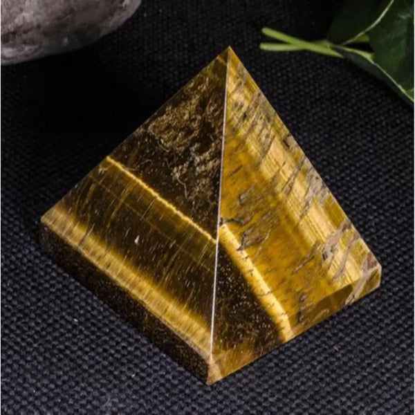 Yellow Tigers Eye Stone Pyramid-ToShay.org