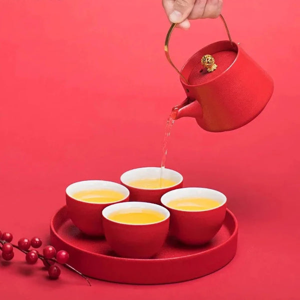 Red Ceramic Tea Sets-ToShay.org