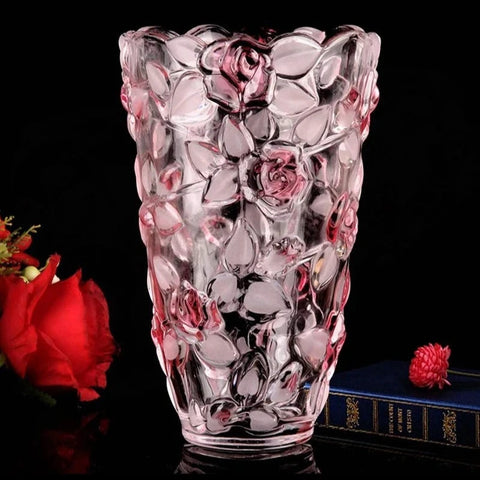 Crystal Glass Rose Vase-ToShay.org