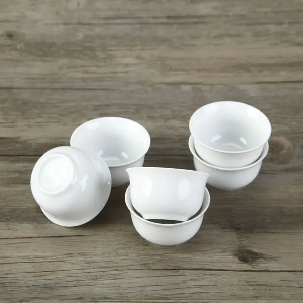 White Ceramic Teacup Sets-ToShay.org