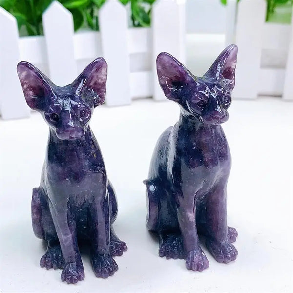 Purple Mica Cat Statue-ToShay.org