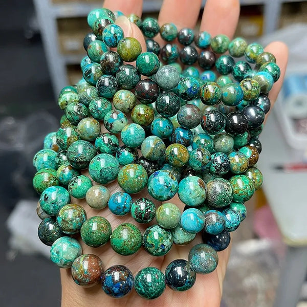 Green Azurite Bead Bracelet-ToShay.org