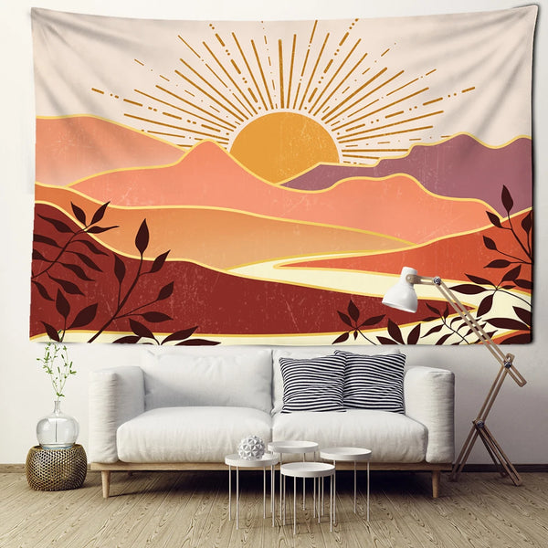 Mountain Sunrise Art Tapestry-ToShay.org