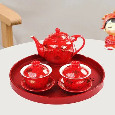 Red Gaiwan Tea Sets-ToShay.org