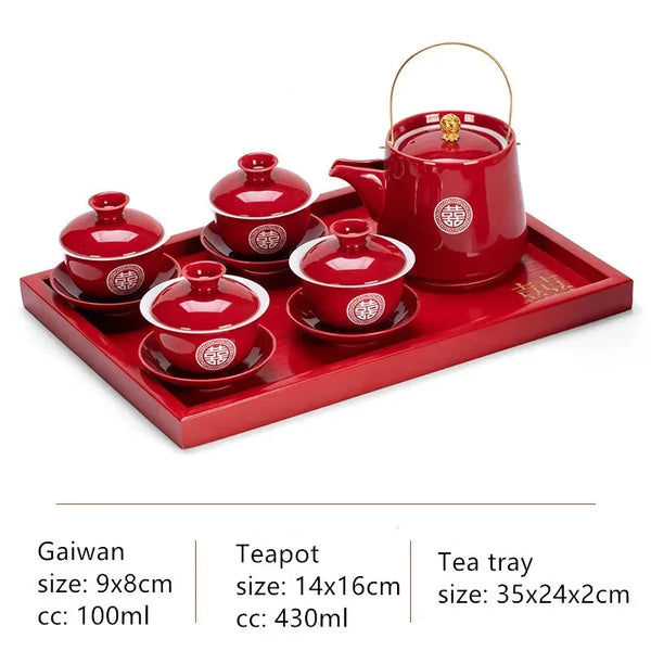 Red Ceramic Tea Sets-ToShay.org