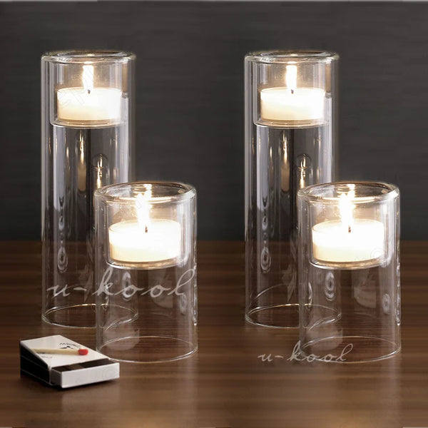 Clear Glass Candle Holders-ToShay.org