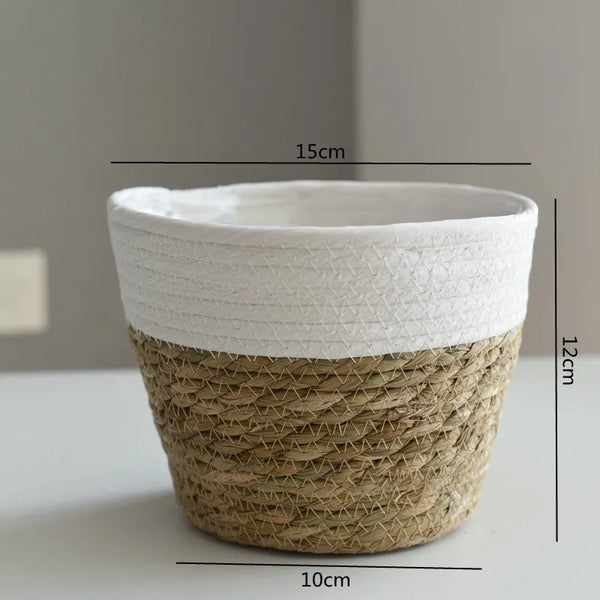 Straw Pot Plant Basket-ToShay.org