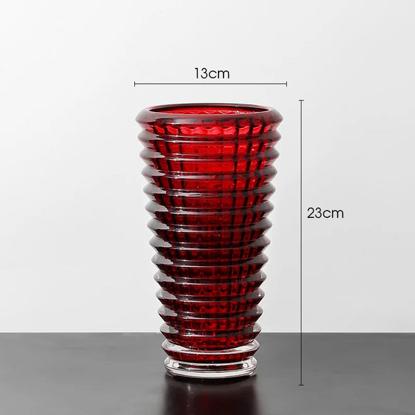 Red Crystal Glass Vase-ToShay.org