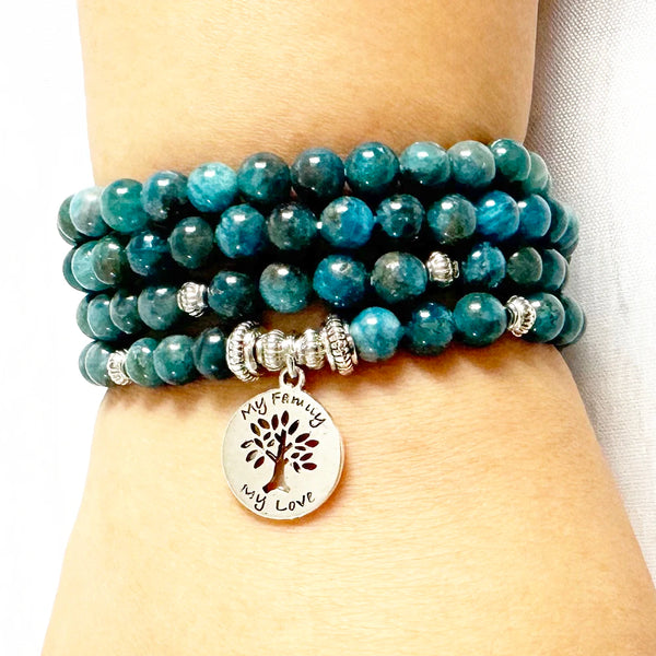 Blue Apatite Mala Beads-ToShay.org