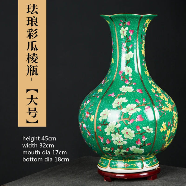 Green Enamel Ceramic Vase-ToShay.org