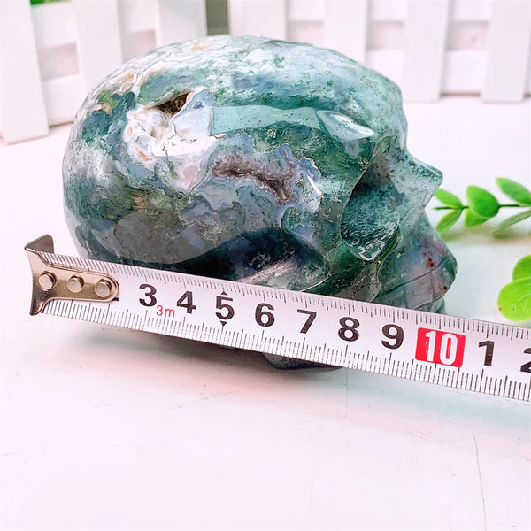 Green Moss Agate Skull-ToShay.org