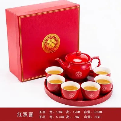 Red Ceramic Tea Sets-ToShay.org