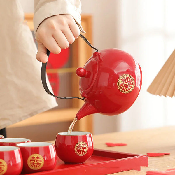 Red Ceramic Tea Sets-ToShay.org