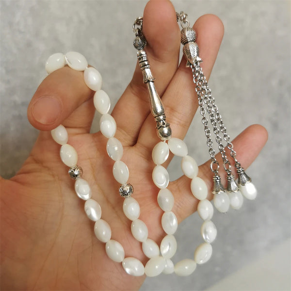 White Shell Prayer Beads-ToShay.org