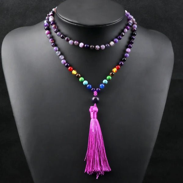 Purple Amethyst Mala Beads-ToShay.org