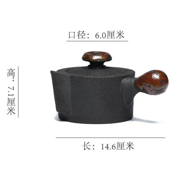 Black Rust Glaze Clay Teapot-ToShay.org